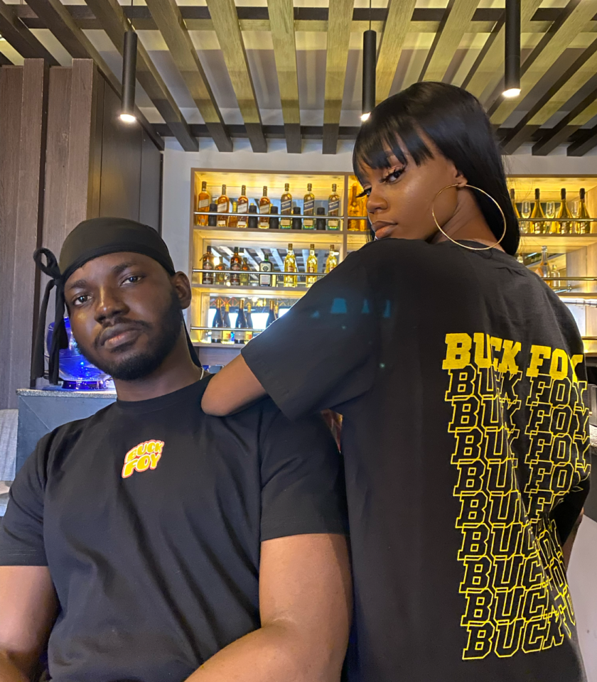 BuckFoy Black Unisex Graphic Tee with Yellow Print