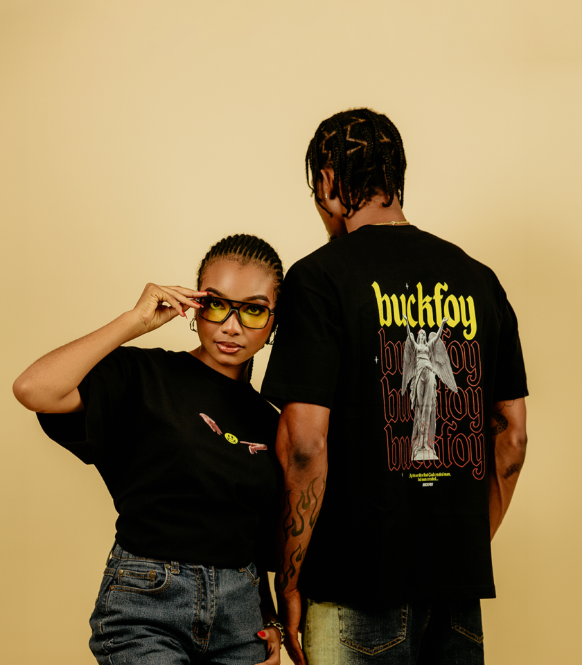 BuckFoy Hand Of God Graphic Boxy Tee in Black