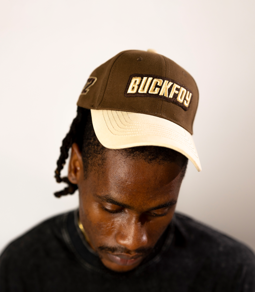 Logo Baseball Hat in Two Tone Brown
