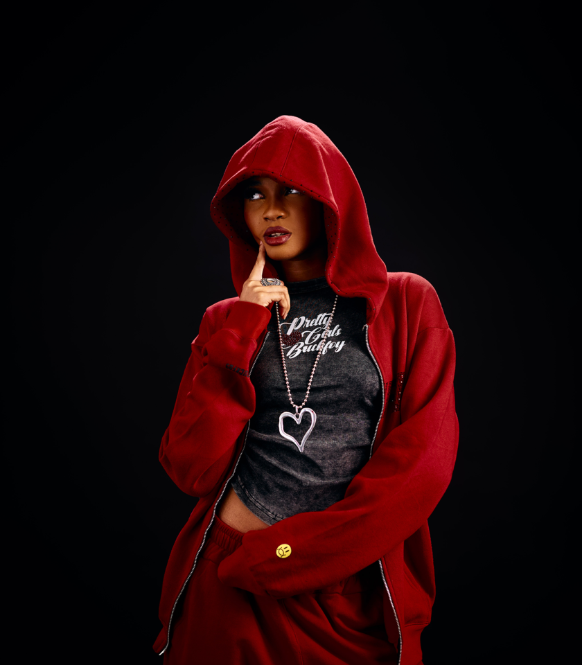 Sequin Logo Heavyweight Zip Through Hoodie 400gsm - Image 2
