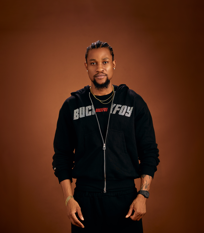 Rhinestone Logo Heavyweight Oversized Zip Through Hoodie 400gsm in Black - Image 5
