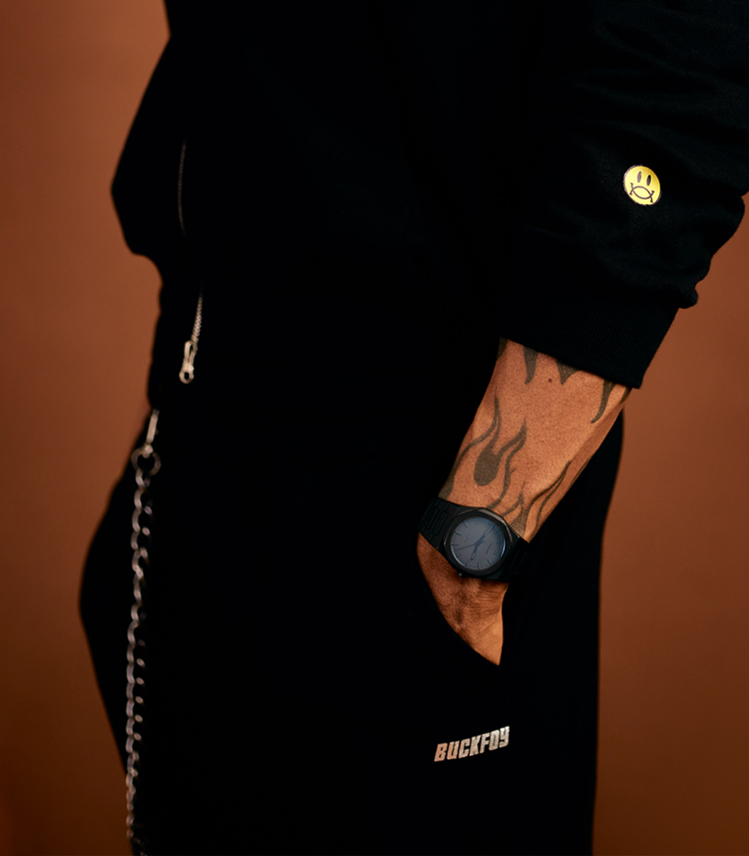 Logo Adjustable Leg Unisex Sweatpants in Black - Image 4