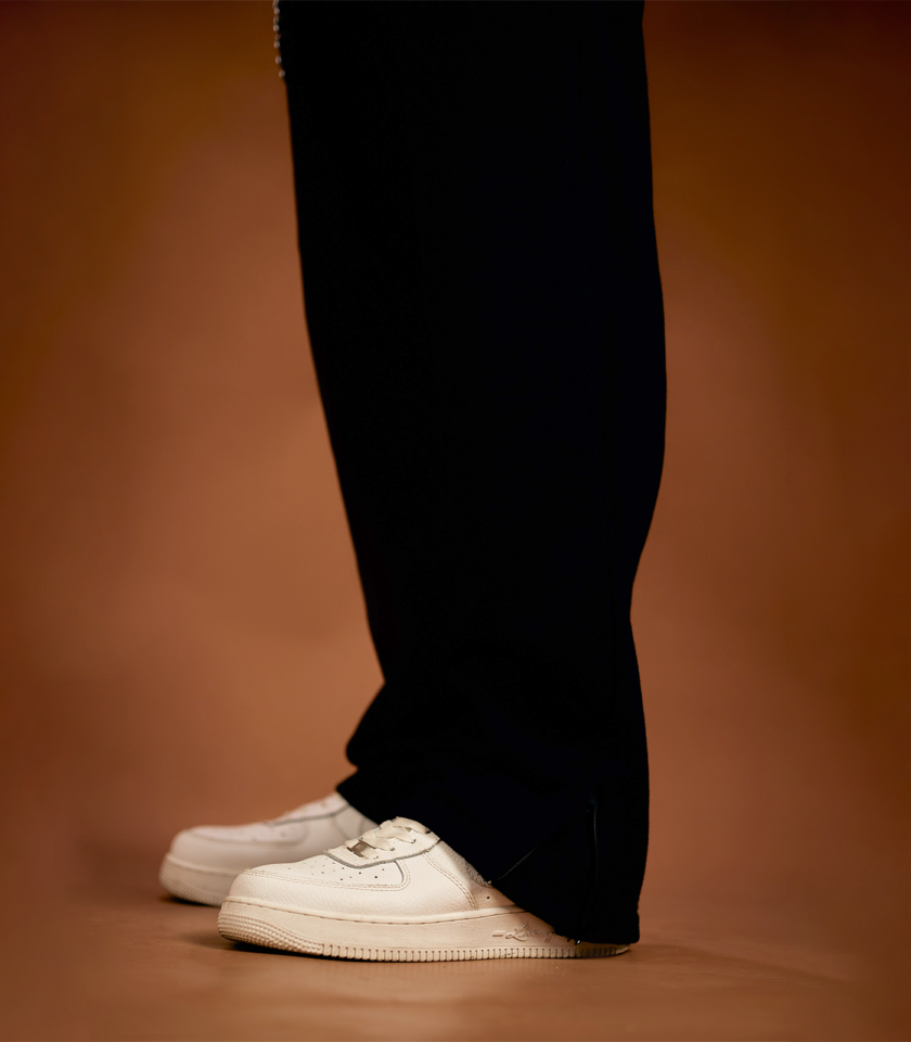 Logo Adjustable Leg Unisex Sweatpants in Black - Image 3