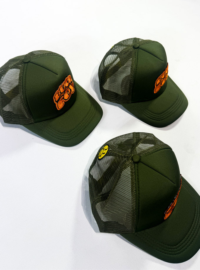 BuckFoy Snap Back Trucker Hat in Army Green