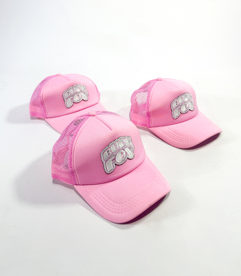 BuckFoy Snap Back Trucker Hat in Baby Pink - Image 2