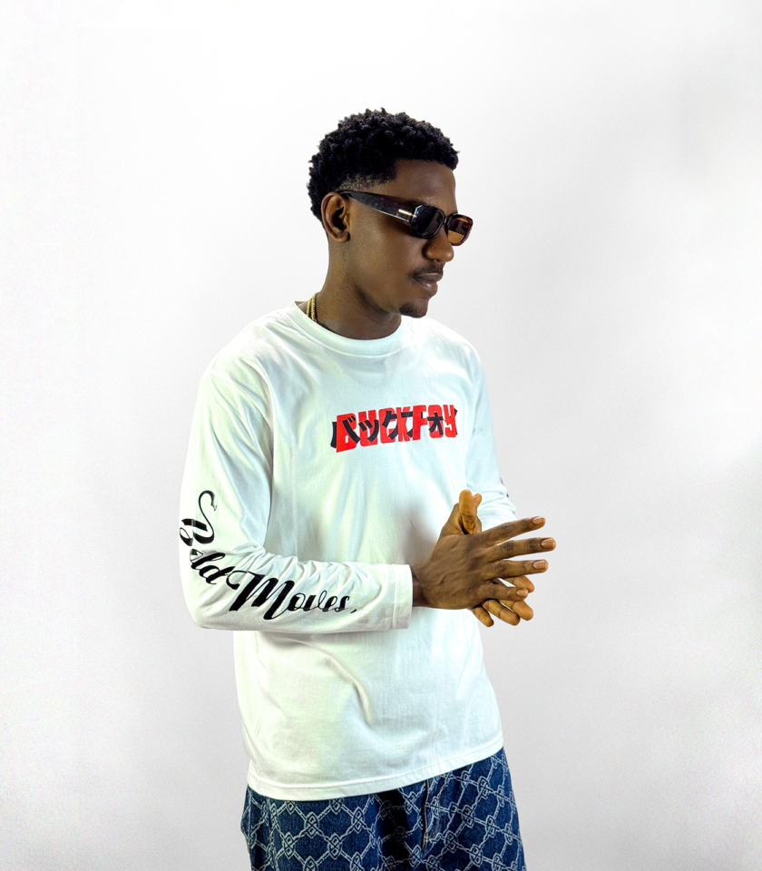 Dragon Long Sleeve Unisex Graphic Tee in White - Image 5