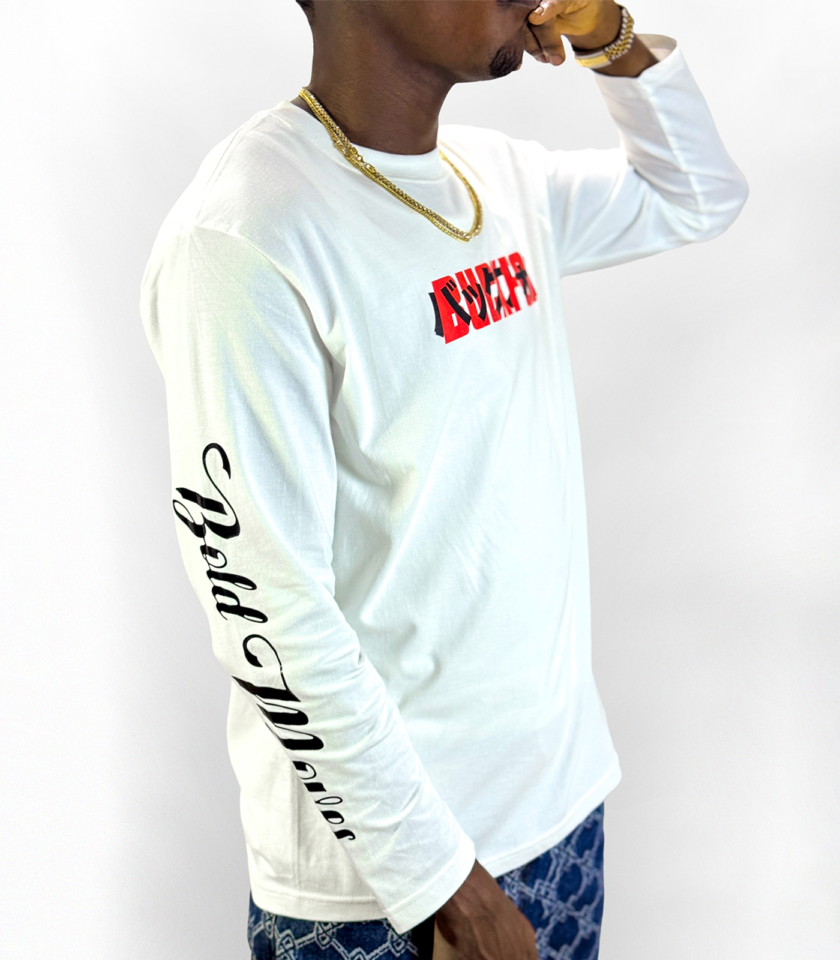 Dragon Long Sleeve Unisex Graphic Tee in White - Image 4