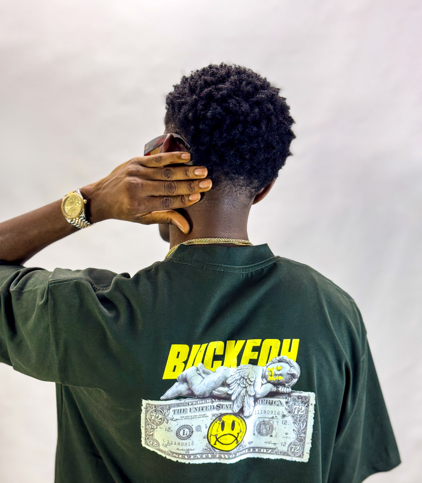 Never Broke  Graphic Tee in Army Green - Image 4