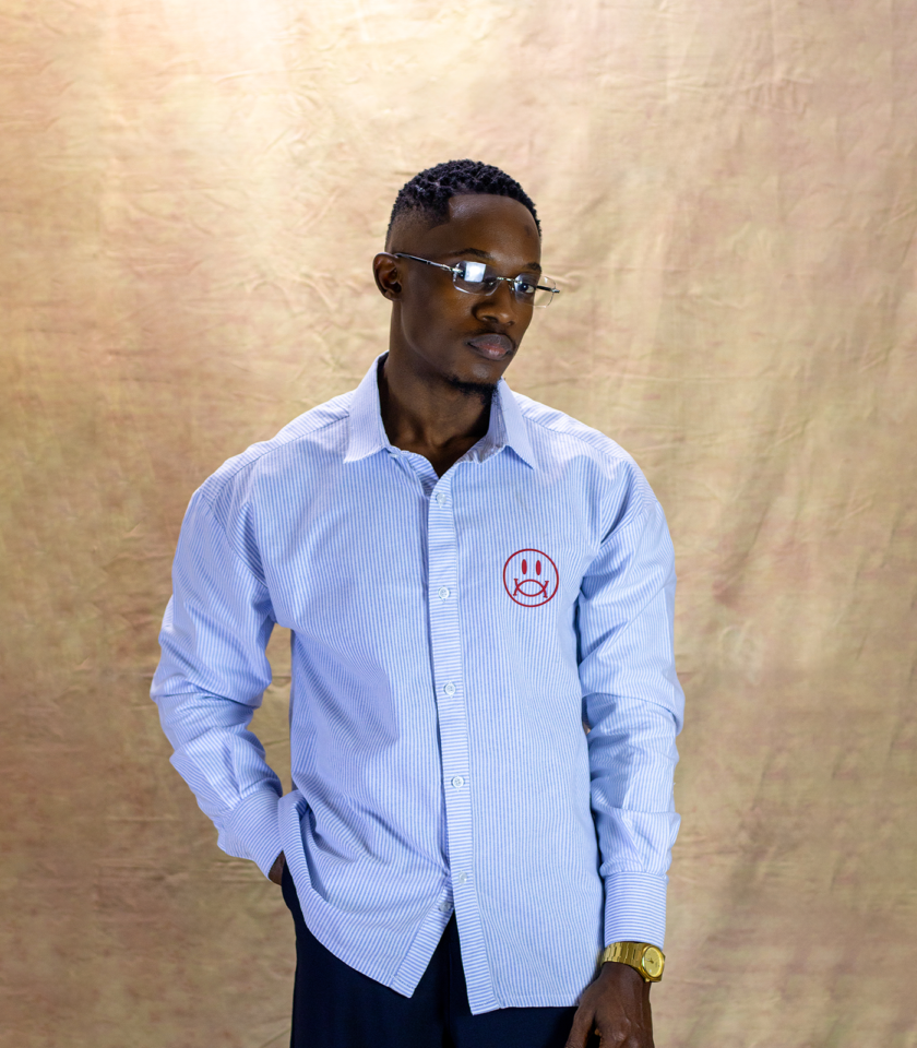 Linen Stripped Shirt - Light Blue