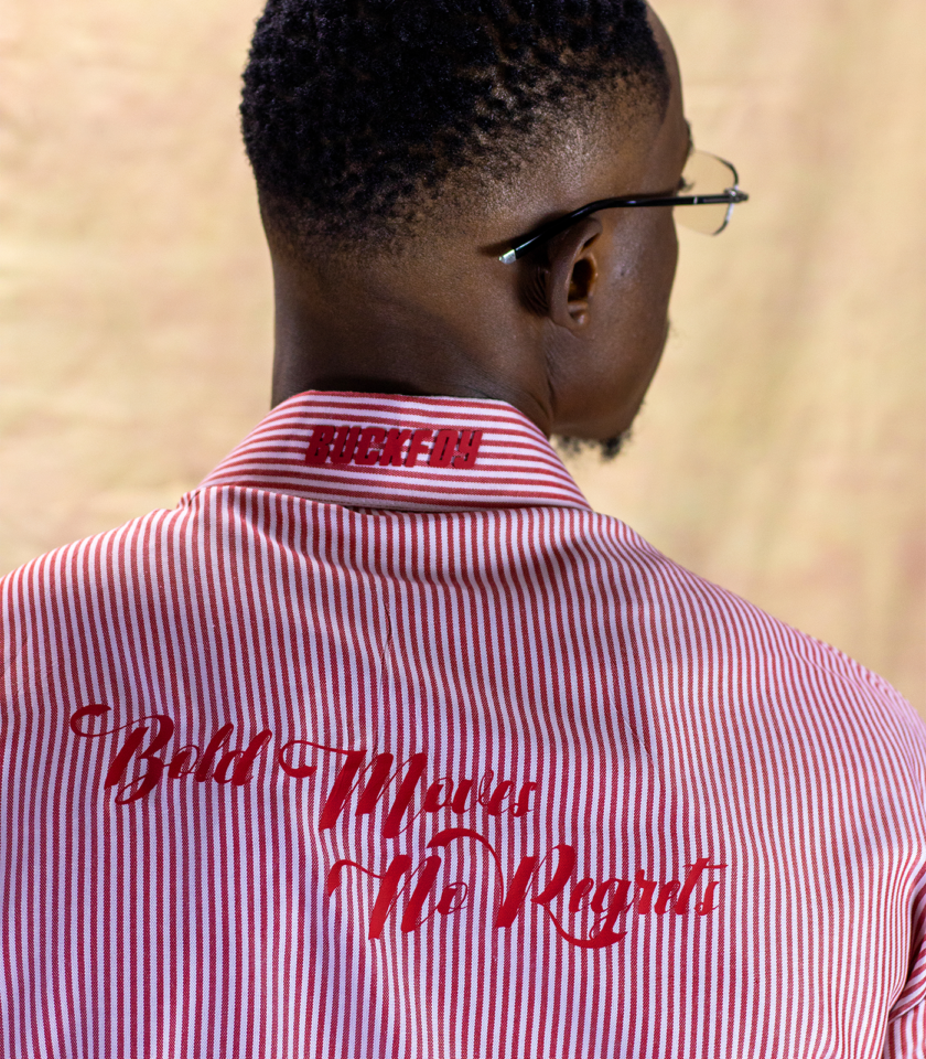 Linen Stripped Shirt - Red - Image 4